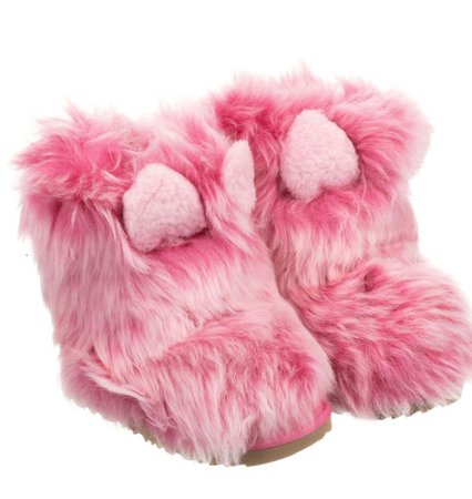 pink fur boots