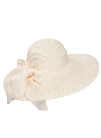 cream sun hat ribbon bow vintage