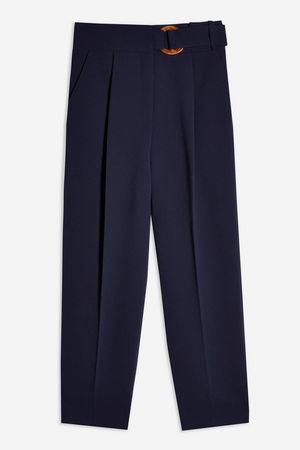 Belted Peg Trousers | Topshop navy
