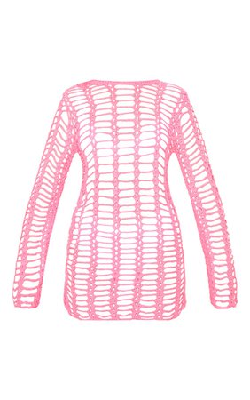 Black Crochet Ladder Detail Long Sleeve Dress | PrettyLittleThing USA
