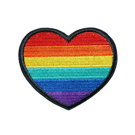 LGBT Gay Pride Rainbow Heart Iron On Patch | Adhesive Backing | Additional Sewing Options | LGBTQ Pride Accessories