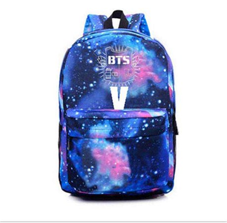 Amazon.com | BTS Bulletproof Youth League Member Name Bag Men and women Student Backpack (V) | Casual Daypacks