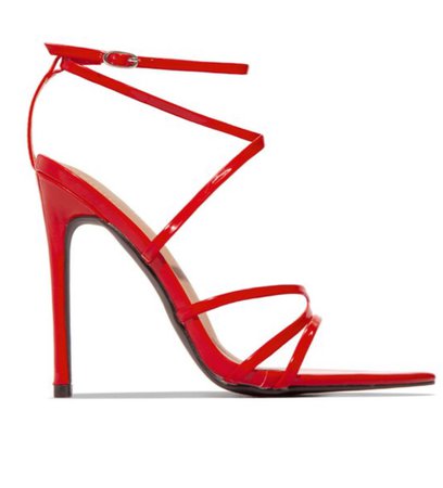 red patent shoe