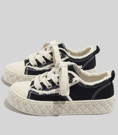 black & cream shoes