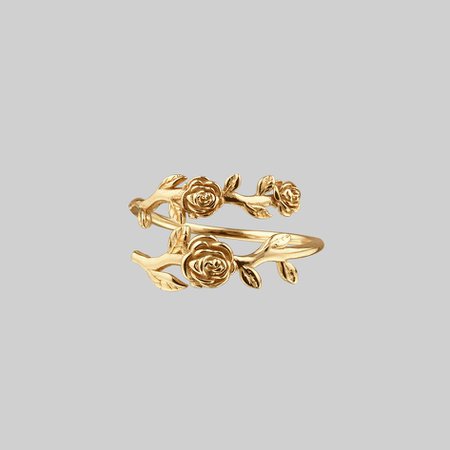 DAMASK. Rose Foliage Wrap Ring - Gold – REGALROSE