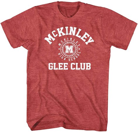 Amazon.com: Glee Muscial Comedy-Drama TV Series McKinley H.S. Glee Club Adult T-Shirt Tee Red: Clothing