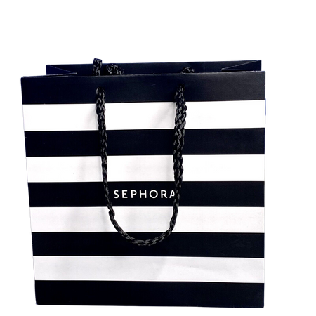 SEPHORA Small 7in x 6in Shopping  PAPER BAGS Black White Stripe