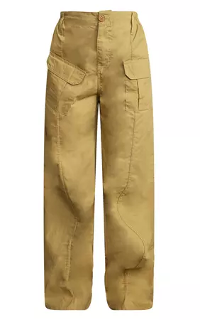 Petite Khaki Cargo Low Rise Pocket Detail Trousers | PrettyLittleThing USA