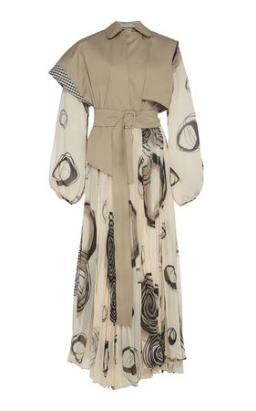 Silvia Tcherassi Sombrero Volteao Cotton-Blend Trench Dress Size: XS