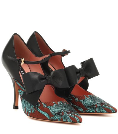 Rochas | brocade and leather pumps