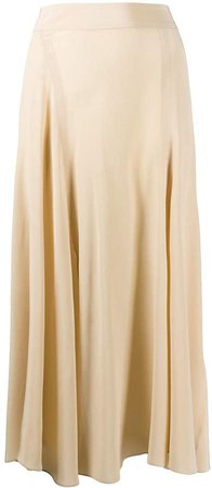 asymmetric silk midi skirt