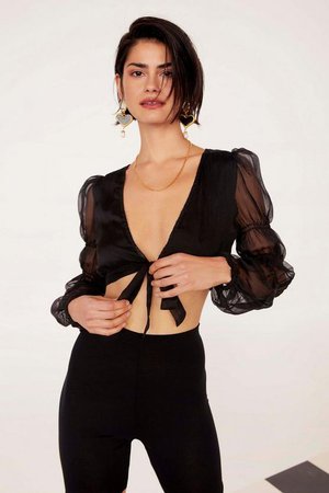 Gather Round Sheer Tie Top | Shop Clothes at Nasty Gal!