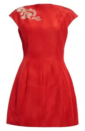 Jason Wu Collection Beaded Appliqué Cotton Blend Dress | Nordstrom