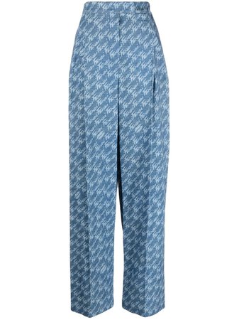 Fendi logo-print high-waisted Trousers - Farfetch
