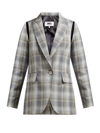 Cut-out checked cotton-twill blazer | MM6 Maison Margiela | MATCHESFASHION.COM US
