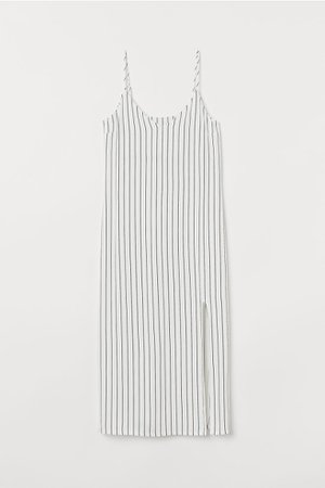 Calf-length Dress - White/black striped - | H&M US