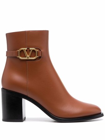 Shop Valentino Garavani VLogo plaque ankle boots with Express Delivery - FARFETCH