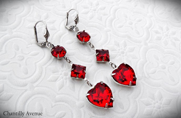 Art Deco Ruby Earrings