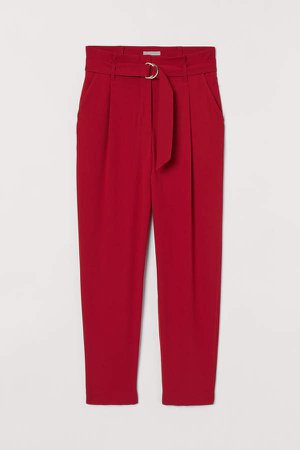 Paper-bag Pants - Red