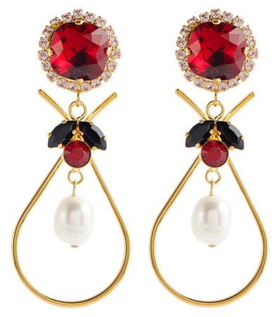 Erdem Crystal and faux pearl-embellished earrings