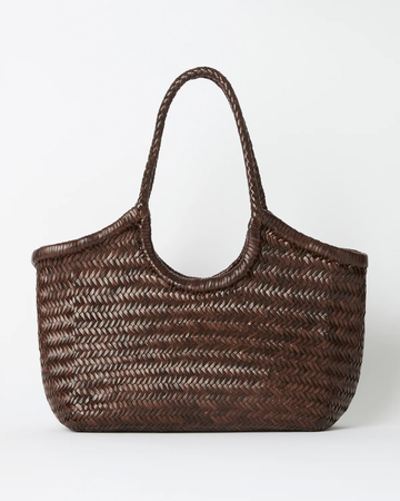 leather woven bag