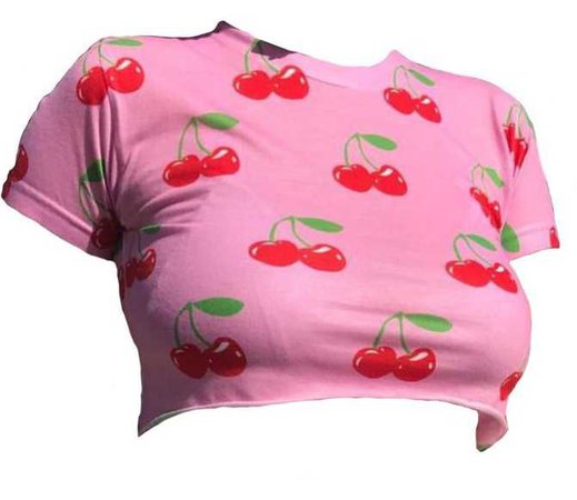 pink cherry crop top