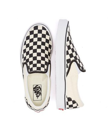 Vans Classic Slip-on Black / Checkerboard Canvas Trainers in White - Lyst
