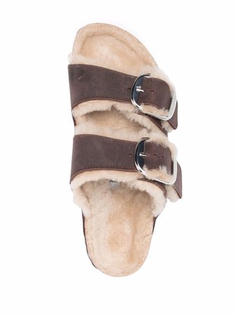 Birkenstock Arizona Shearling Buckled Sandals - Farfetch