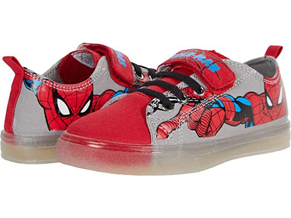 Favorite Characters Spiderman™ Lighted Canvas Low SPS712 (Toddler/Little Kid) | Zappos.com