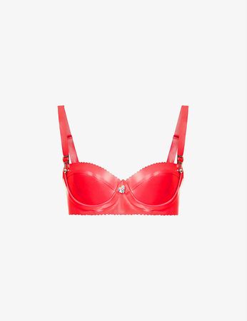 POSTER GIRL - Charisma balconette-style latex bra | Selfridges.com