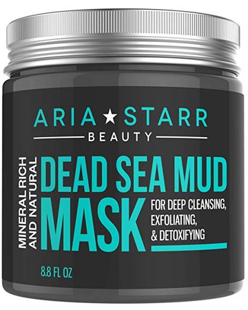 Amazon.com : Aria Starr Dead Sea Mud Mask For Face, Acne, Oily Skin & Blackheads - Best Facial Pore Minimizer, Reducer & Pores Cleanser Treatment - Natural For Younger Looking Skin : Beauty