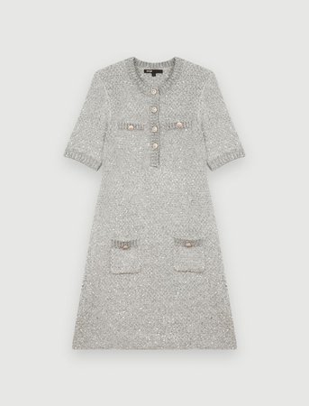 LUREX DRESS WITH FANCY BUTTONS | MAJE