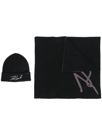 Karl Lagerfeld комплект из шарфа и шапки-бини K/Signature - Купить в Интернет Магазине в Москве | Цены, Фото.