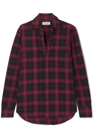 Saint Laurent | Checked cotton-flannel shirt | NET-A-PORTER.COM