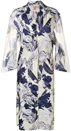 floral print trench coat
