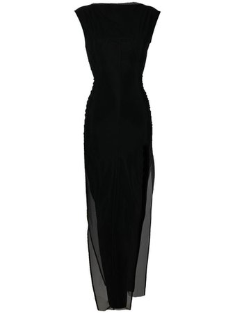 black sheer long dress