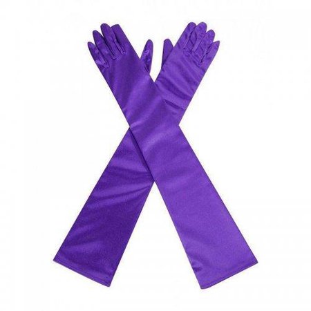 Formal Gloves Long Glamorous Purple Satin - $8.00