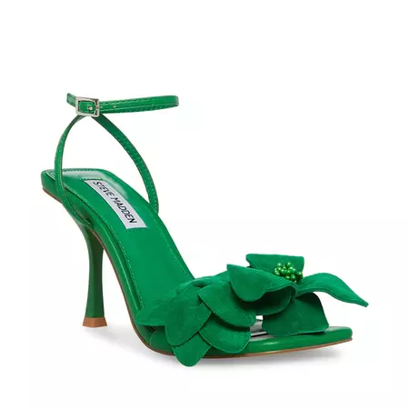 AMANI Green Strappy Square Toe Heel | Women's Heels – Steve Madden