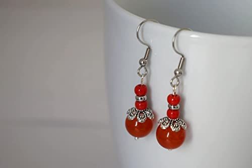 Amazon.com: Red jade earrings, Jade earrings silver, Red pendant earrings, Dangle Jade, Gemstone, Jade drop earrings, Victorian earrings, Gift for her : Handmade Products
