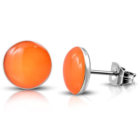 Hypoallergenic Stainless Steel Stud Orange Earrings – Spoil Me Silly Jewellery, Findings and Gifts