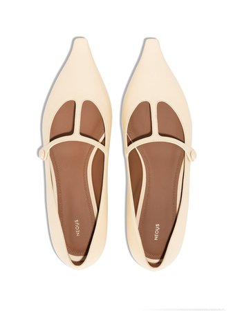 Shop NEOUS Segin flat leather pumps with Express Delivery - FARFETCH