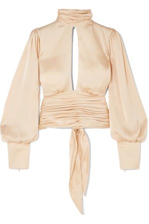 Orseund Iris | Night Out ruched satin blouse | NET-A-PORTER.COM