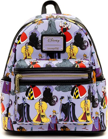 Amazon.com | Loungefly Mini Backpack, Disney Villains, Maleficent Ursula Evil Queen Scar Hades | Casual Daypacks