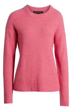 Something Navy Flecked Crewneck Sweater pink
