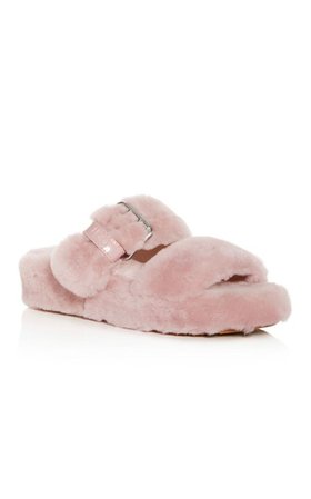 UGG Australia Pink Fuzz Yeah Shearling Slippers Flats Size US 9 Regular (M, B) - Tradesy