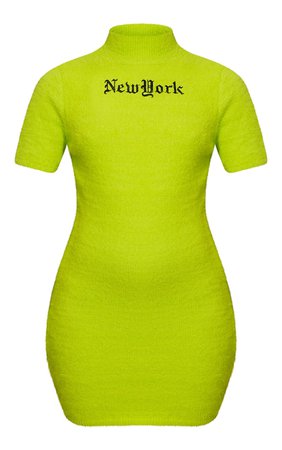 Lime New York Fluffy Knitted Bodycon Dress - Teyana Taylor - Celebrity Style - Shop By.. | PrettyLittleThing USA