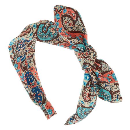 Paisley Knotted Bow Headband | Claire's US
