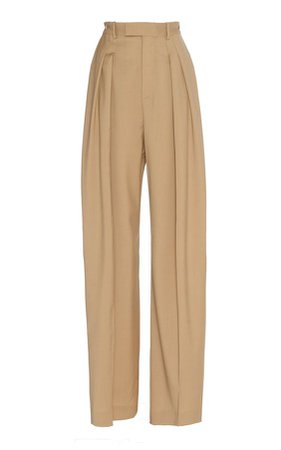 JW Anderson High-Rise Wide-Leg Pleated Straight Leg Trousers