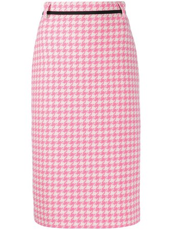 Shop MSGM houndstooth print pencil skirt with Express Delivery - FARFETCH