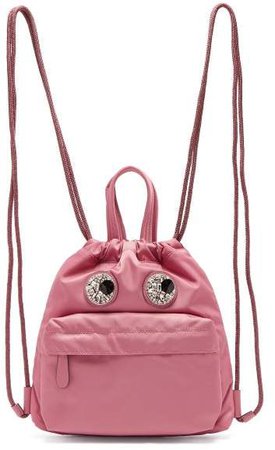 Mini Crystal Eyes Drawstring Backpack - Womens - Grey